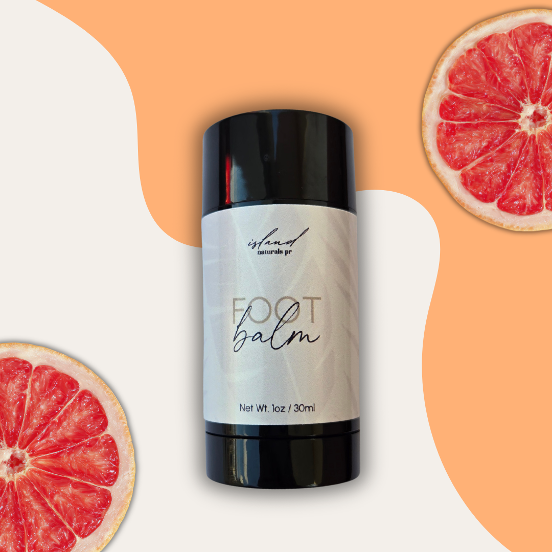 Natural Mango Citrus Foot Balm for dry cracked feet – deep hydration tropical foot care by Island Naturals PR Puerto Rico